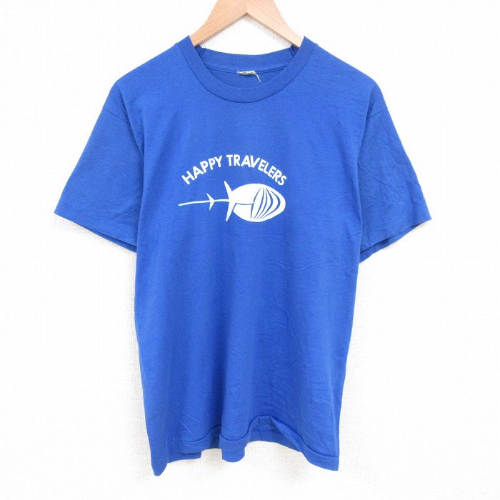 STREET - 【中古】古着 スクリーンスターズ 80s 半袖ヴィンテージTシャツ メンズ 80年代 紺 ネイビー USA製 クルーネック XLサイズ アメリカ製 アメカジ ストリート カジュアル