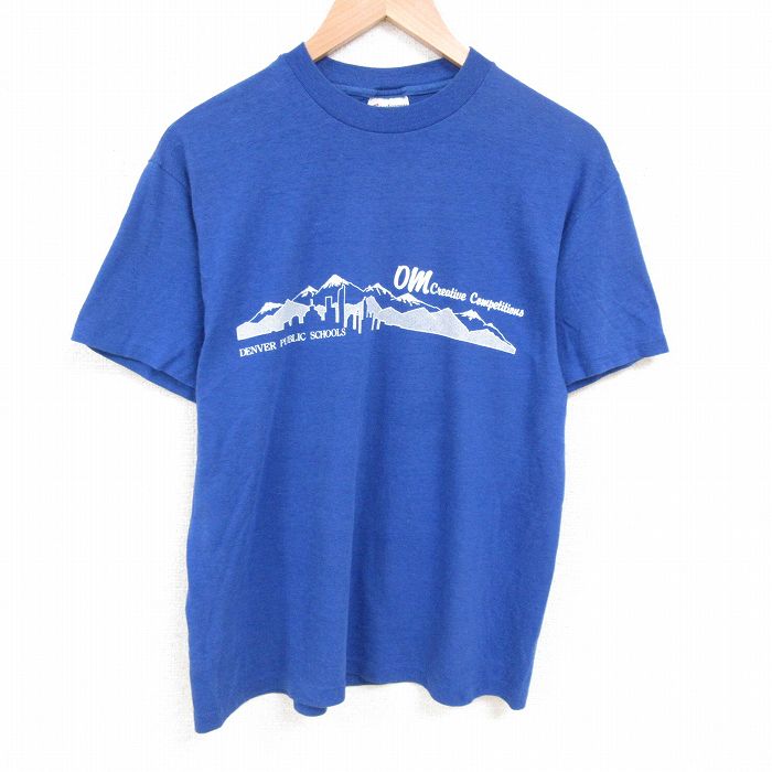乐天商城 - 【中古】古着 半袖 ビンテージ ヴィンテージTシャツ メンズ 80年代 80s デンバー 山 クルーネック 丸首 USA製 アメリカ製 紺 ネイビー XLサイズ 中古 | 春夏 夏物 夏服 ヴィンテージTシャツ メンズファッション カットソー ティーシャツ ティシャツ メンズTシャツ