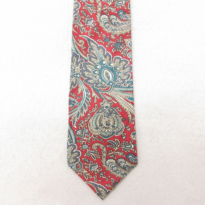 乐天商城 - 中古 ネクタイ 90年代 90s 花柄 シルク USA製 アメリカ製 エンジ