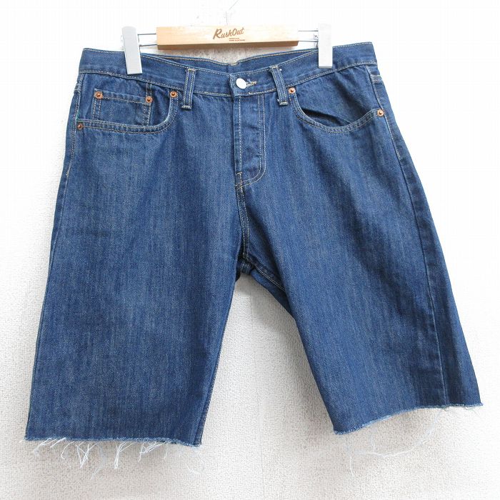 【中古】古着 リーバイス Levis 501 ショートパンツ ショーツ メンズ 紺 ネイビー デニム W34 中古 ボトムス 短パン ショーパン ハーフ | 春夏 春物 春服 夏物 夏服 半ズボン カジュアル メンズファッション ファッション おしゃれ