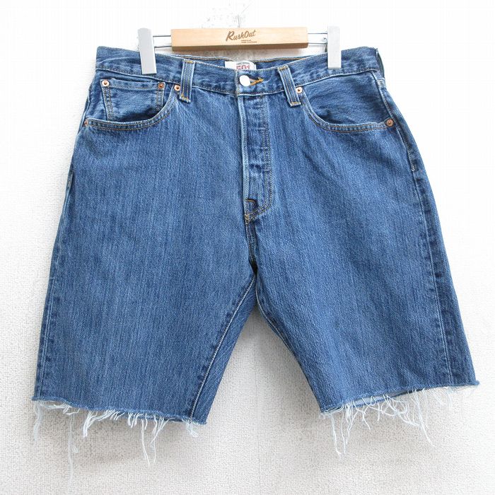 【中古】古着 リーバイス Levis 501 ショートパンツ ショーツ メンズ コットン 紺 ネイビー デニム W34 中古 ボトムス 短パン ショーパン ハーフ | 春夏 春物 春服 夏物 夏服 半ズボン カジュアル メンズファッション ファッション おしゃれ