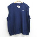 【中古】古着 ノースリーブTシャツ メンズ SITPROUD 大きいサイズ 2L LL ビッグシルエット ゆったり ビッグサイズ オーバーサイズ コットン Vネック 紺 ネイビー XLサイズ 中古 春夏 夏物 夏服 メンズファッション カジュアル おしゃれ