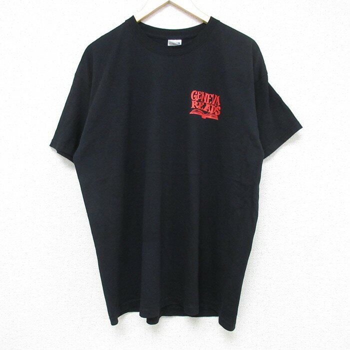 【中古】古着 半袖 ビンテージ ヴィンテージTシャツ メンズ 00年代 00s GENEVA クルーネック 丸首 黒 ブラック XLサイズ 中古 | 春夏 夏物 夏服 ヴィンテージTシャツ メンズファッション カットソー ティーシャツ ティシャツ メンズTシャツ 半袖Tシャツ 半袖ティ