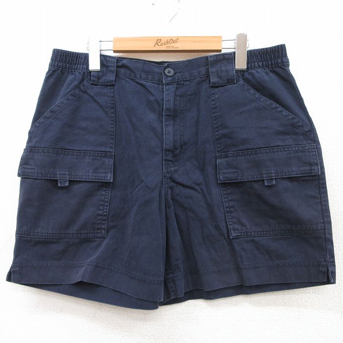 乐天商城 - 【中古】古着 ショート ブッシュパンツ ショーツ メンズ コットン 紺 ネイビー W35 中古 ボトムス 短パン ショーパン | 春夏 春物 春服 夏物 夏服 半ズボン カジュアル メンズファッション ファッション おしゃれ