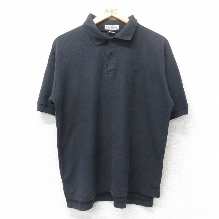 【中古】古着 半袖 ポロシャツ メンズ 00年代 00s 鹿の子 黒 ブラック Lサイズ 中古 トップス | 春夏 春物 春服 夏物 夏服 カジュアル..