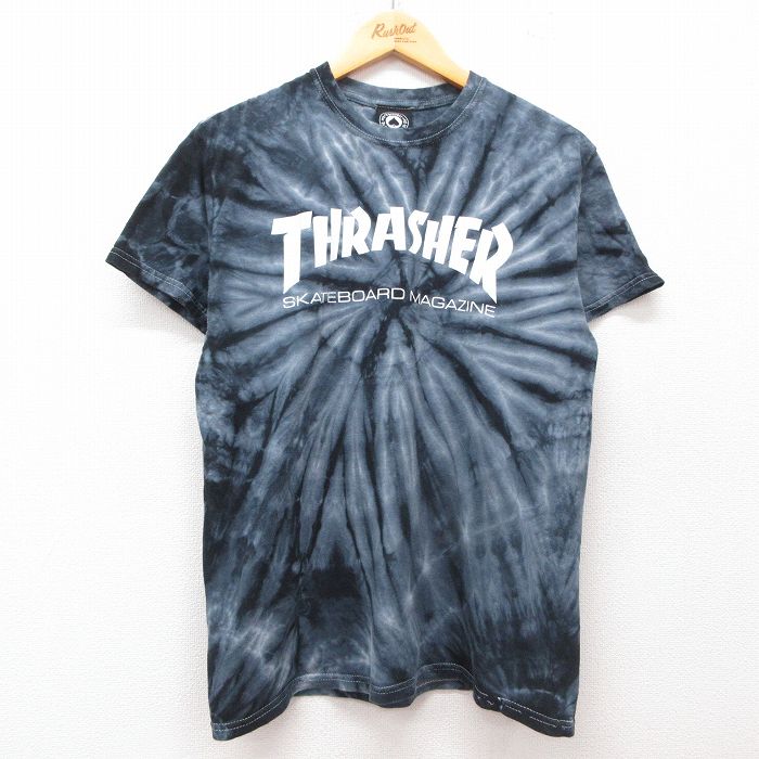 【中古】古着 半袖Tシャツ メンズ スラッシャー コットン クルーネック 丸首 紺他 ネイビー タイダイ Lサイズ 中古 | 春夏 夏物 夏服 メンズファッション カットソー ティーシャツ ティシャツ メンズTシャツ 半袖Tシャツ 半袖ティーシャツ カジュアルTシャツ おし 2OF