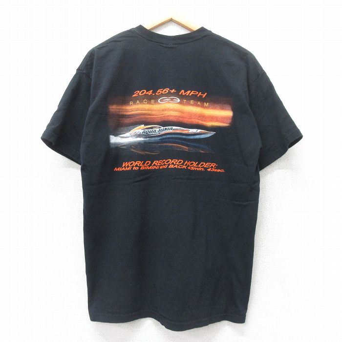 【中古】古着 半袖 ビンテージ ヴィンテージTシャツ メンズ 00年代 00s OFFSHORE ボートレース コットン クルーネック 丸首 黒 ブラック Lサイズ 中古 | 春夏 夏物 夏服 ヴィンテージTシャツ メンズファッション カットソー ティーシャツ ティシャツ メンズTシャ