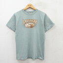 【中古】古着 半袖 ビンテージ ヴィンテージTシャツ メンズ 00年代 00s ラスベガス ルーレット コットン クルーネック 丸首 緑系 グリーン Mサイズ 中古 | 春夏 夏物 夏服 ヴィンテージTシャツ メンズファッション カットソー ティーシャツ ティシャツ メンズTシ