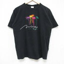 【中古】古着 半袖 ビンテージ ヴィンテージTシャツ メンズ 90年代 90s ラスベガス 刺繍 コットン クルーネック 丸首 USA製 アメリカ製 黒 ブラック Mサイズ 中古 | 春夏 夏物 夏服 ヴィンテージTシャツ メンズファッション カットソー ティーシャツ ティシャツ