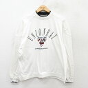 【中古】古着 ユニオンベイ 長袖 ビンテージ ヴィンテージTシャツ メンズ 00年代 00s ビッグロゴ コットン クルーネック 丸首 白 ホワイト 【spe】 XLサイズ 中古 | 春夏 春物 春服 秋冬 秋物 秋服 メンズファッション ロンT カットソー ロンティー ロングT ロン