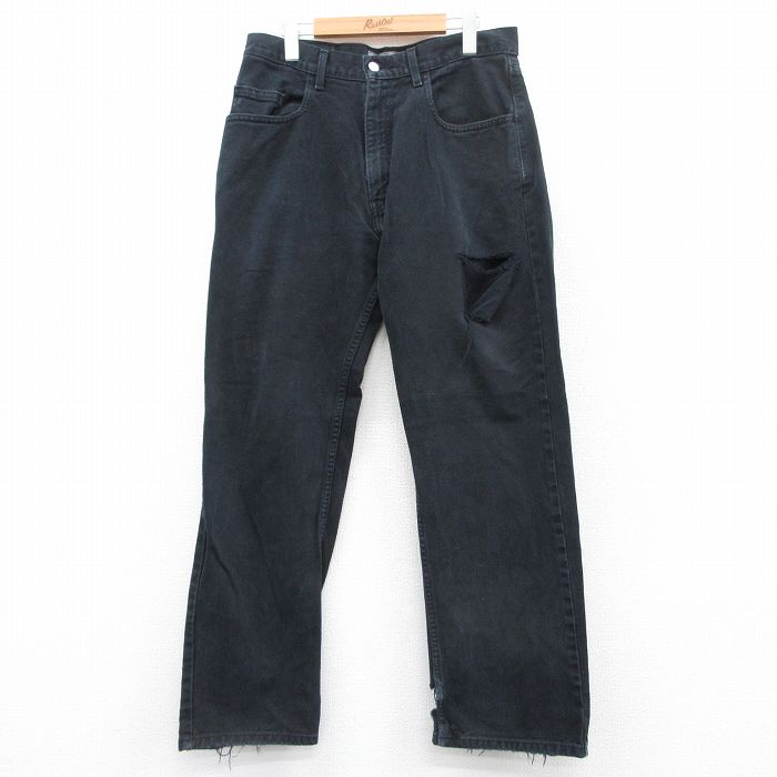 【中古】古着 リーバイス Levis ジーンズ メンズ 00年代 00s シルバータブ コットン 黒 ブラック デニム W34 中古 ボトムス ジーパン Gパン ロングパンツ | 春夏 春物 春服 秋冬 秋物 秋服 長ズボン カジュアル メンズファッション ファッション おしゃれ