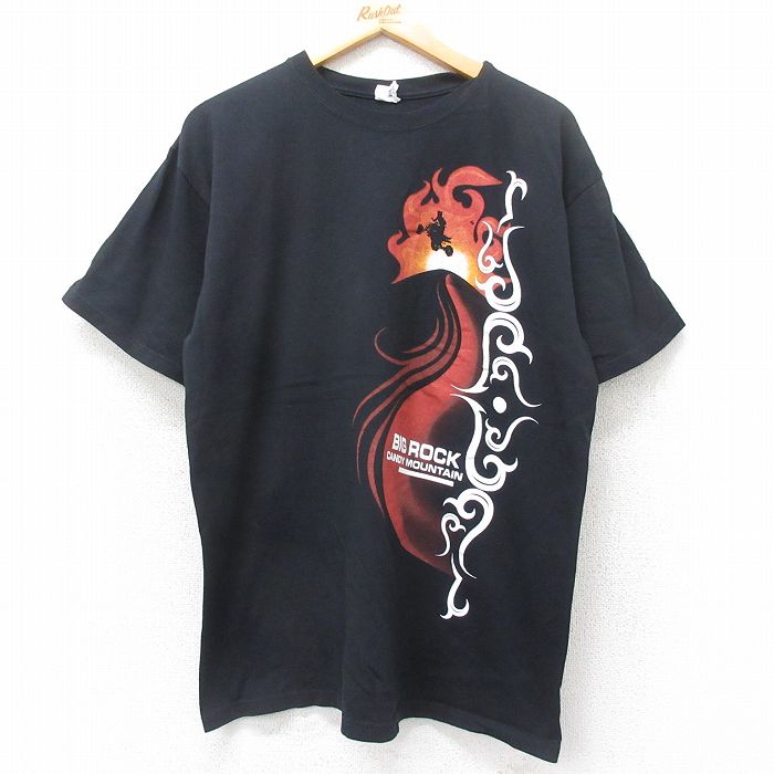 【中古】古着 半袖 ビンテージ ヴィンテージTシャツ メンズ 00年代 00s BIG ROCK バイク コットン クルーネック 丸首 黒 ブラック Lサイズ 中古 | 春夏 夏物 夏服 メンズファッション カットソー ティーシャツ ティシャツ メンズTシャツ 半袖Tシャツ 半袖ティーシ 2OF