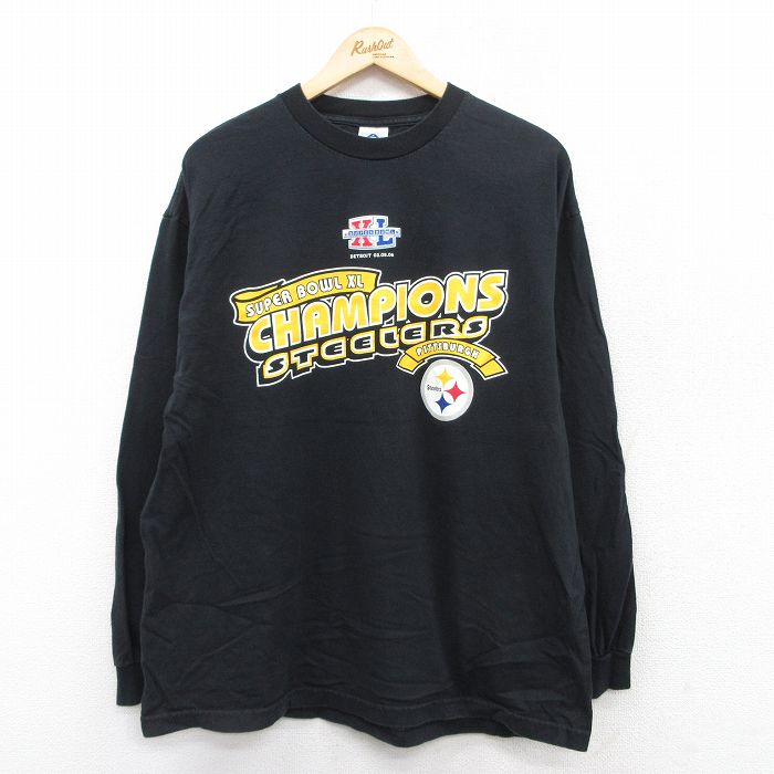 【中古】古着 NFL ピッツバーグスティーラーズ 00s 長袖Tシャツ メンズ ブラック XLサイズ アメフト ストリート アメカジ カジュアル きれいめ ヴィンテージ レトロ オールド — vista 2