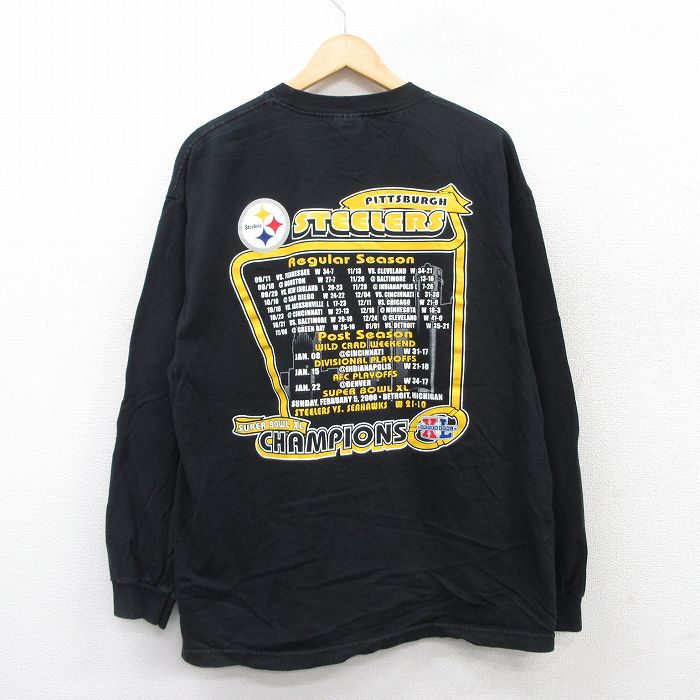 【中古】古着 NFL ピッツバーグスティーラーズ 00s 長袖Tシャツ メンズ ブラック XLサイズ アメフト ストリート アメカジ カジュアル きれいめ ヴィンテージ レトロ オールド — vista 3