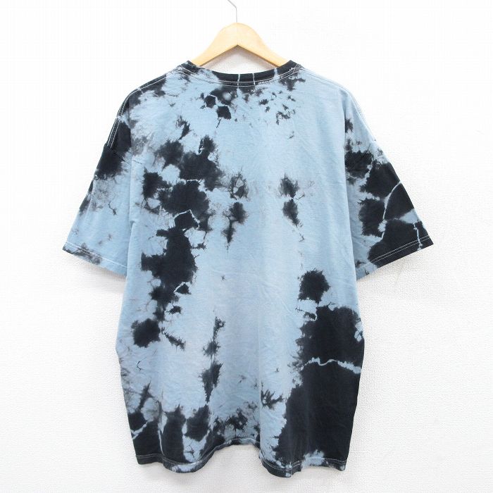 【中古】古着 半袖 ヒップホップ ラップTシャツ メンズ ウータンクラン 大きいサイズ 2L LL ビッグシルエット ゆったり ビッグサイズ オーバーサイズ クルーネック 丸首 薄紺他 ネイビー タイダイ 【spe】 XLサイズ 中古 | 春夏 夏物 夏服 メンズファッション カ