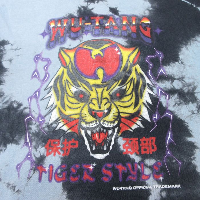 【中古】古着 半袖 ヒップホップ ラップTシャツ メンズ ウータンクラン 大きいサイズ 2L LL ビッグシルエット ゆったり ビッグサイズ オーバーサイズ クルーネック 丸首 薄紺他 ネイビー タイダイ 【spe】 XLサイズ 中古 | 春夏 夏物 夏服 メンズファッション カ