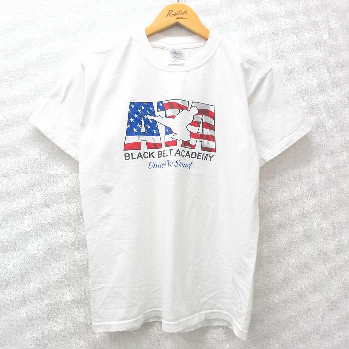 【中古】古着 半袖 ビンテージ ヴィンテージTシャツ メンズ 00年代 00s ATA 空手 星条旗 コットン クルーネック 丸首 白 ホワイト Mサイズ 中古 | 春夏 夏物 夏服 ヴィンテージTシャツ メンズファッション カットソー ティーシャツ ティシャツ メンズTシャツ 半袖 2OF