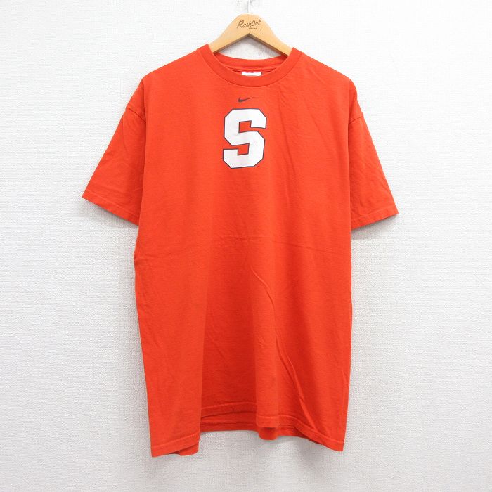 樂天商城 - 【中古】古着 ナイキ NIKE 半袖 ビンテージ ヴィンテージTシャツ メンズ 00年代 00s S 大きいサイズ 2L LL ビッグシルエット ゆったり ビッグサイズ オーバーサイズ コットン クルーネック 丸首 オレンジ XLサイズ 中古 | 春夏 夏物 夏服 ヴィンテージTシャツ メ