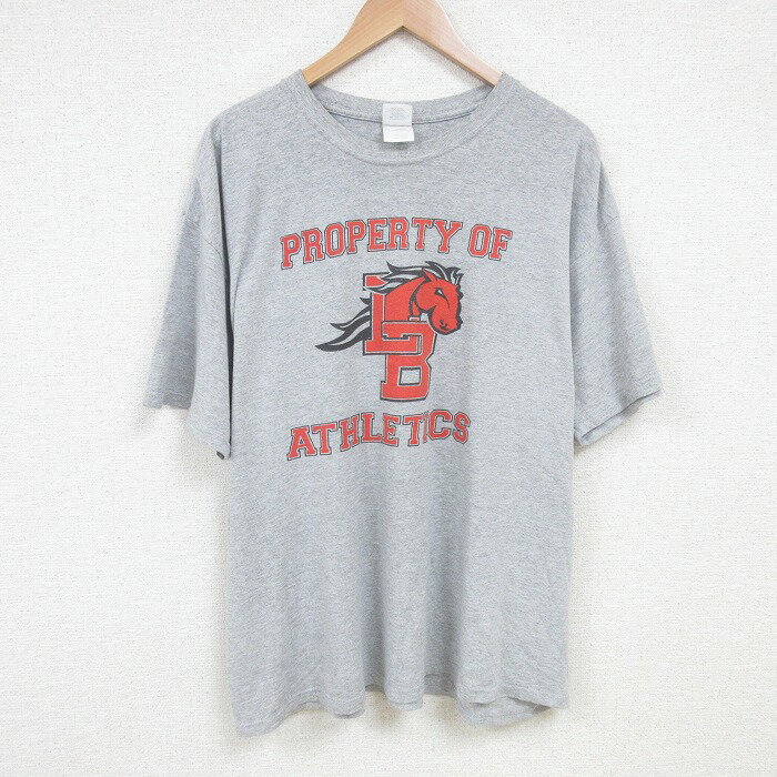 樂天商城 - 【中古】古着 半袖 ビンテージ ヴィンテージTシャツ メンズ 00年代 00s 馬 大きいサイズ 2L LL ビッグシルエット ゆったり ビッグサイズ オーバーサイズ クルーネック 丸首 グレー 霜降り XLサイズ 中古 | 春夏 夏物 夏服 ヴィンテージTシャツ メンズファッション