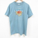 【中古】古着 半袖 ビンテージ ヴィンテージTシャツ メンズ 00年代 00s クリーク コットン クルーネック 丸首 薄紺 ネイビー Mサイズ 中古 | 春夏 夏物 夏服 ヴィンテージTシャツ メンズファッション カットソー ティーシャツ ティシャツ メンズTシャツ 半袖Tシャ