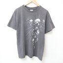 【中古】古着 半袖 ビンテージ ヴィンテージTシャツ メンズ 00年代 00s スカル コットン クルーネック 丸首 濃グレー Mサイズ 中古 | 春夏 夏物 夏服 ヴィンテージTシャツ メンズファッション カットソー ティーシャツ ティシャツ メンズTシャツ 半袖Tシャツ 半袖