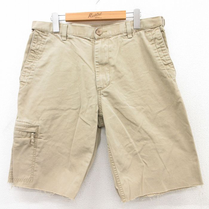 Cotton Pants - 【中古】古着 ドッカーズ ショートパンツ メンズ W34 ベージュ ダック地 コットン カジュアル ショーツ 半ズボン ワーク アメカジ テーパード ストリート きれいめ 25jul17