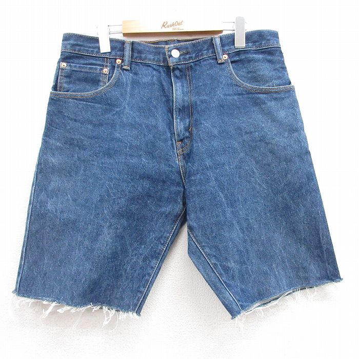 【中古】古着 リーバイス 517 デニムショートパンツ メンズ ネイビー Levis W35 コットン デニム ハーフパンツ カジュアル アメカジ ストリート きれいめ ヴィンテージ