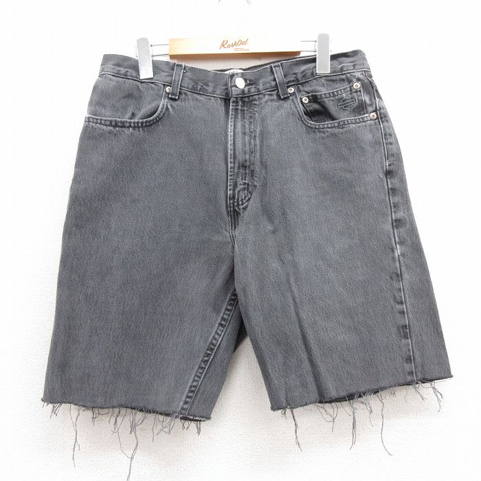 【中古】古着 ハーレーダビッドソン Harley Davidson ショートパンツ ショーツ メンズ コットン 黒 ブラック デニム 【spe】 W32 中古 ボトムス 短パン ショーパン ハーフ | 春夏 春物 春服 夏物 夏服 半ズボン カジュアル メンズファッション ファッション おし 2OF