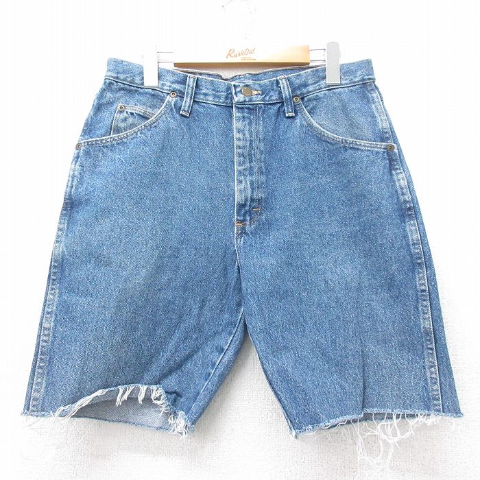 乐天商城 - 【中古】古着 ラングラー Wrangler ショートパンツ ショーツ メンズ コットン 紺 ネイビー デニム W32 中古 ボトムス 短パン ショーパン ハーフ | 春夏 春物 春服 夏物 夏服 半ズボン カジュアル メンズファッション ファッション おしゃれ