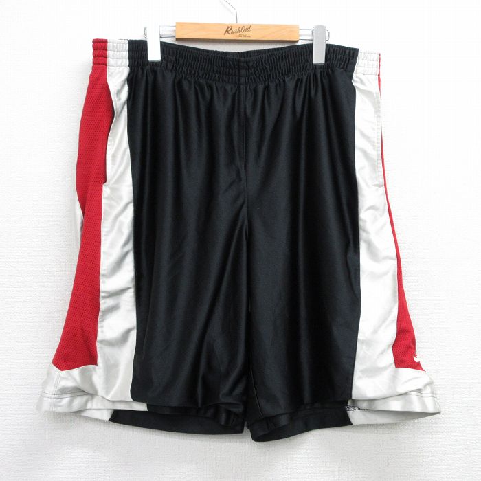 【中古】古着 ナイキ NIKE ショート トレーニングパンツ ショーツ メンズ ワンポイントロゴ 大きいサイズ ゆったり オーバーサイズ 黒他 ブラック W41 中古 ボトムス 短パン ショーパン | 春夏 春物 春服 夏物 夏服 半ズボン カジュアル メンズファッション ファ
