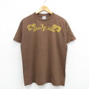【中古】古着 半袖 ビンテージ ヴィンテージTシャツ メンズ 00年代 00s ヘビ コットン クルーネック 丸首 茶 ブラウン Mサイズ 中古 | 春夏 夏物 夏服 ヴィンテージTシャツ メンズファッション カットソー ティーシャツ ティシャツ メンズTシャツ 半袖Tシャツ 半