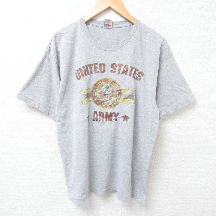 樂天商城 - 【中古】古着 半袖 ビンテージ ヴィンテージTシャツ メンズ 00年代 00s ミリタリー USアーミー クルーネック 丸首 USA製 アメリカ製 グレー 霜降り Lサイズ 中古 | 春夏 夏物 夏服 ヴィンテージTシャツ メンズファッション カットソー ティーシャツ ティシャツ メ