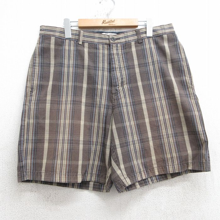 【中古】古着 ジェイクルー J.CREW ショートパンツ ショーツ メンズ 00年代 00s コットン 茶他 ブラウン チェック W35 中古 ボトムス 短パン ショーパン ハーフ | 春夏 春物 春服 夏物 夏服 半ズボン カジュアル メンズファッション ファッション おしゃれ