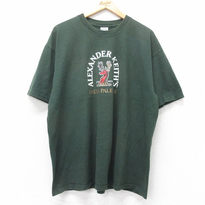 其它 - 【中古】古着 半袖 ビンテージ ヴィンテージTシャツ メンズ 00年代 00s アレクサンダーキース ビール 大きいサイズ 2L LL ビッグシルエット ゆったり ビッグサイズ オーバーサイズ コットン クルーネック 丸首 緑 グリーン Lサイズ 中古 | 春夏 夏物 夏服 ヴィン