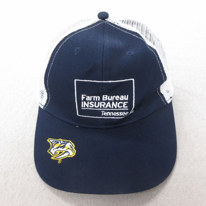 中古 メッシュ キャップ Farm 刺繍 ツートンカラー バイカラー 紺 ネイビー