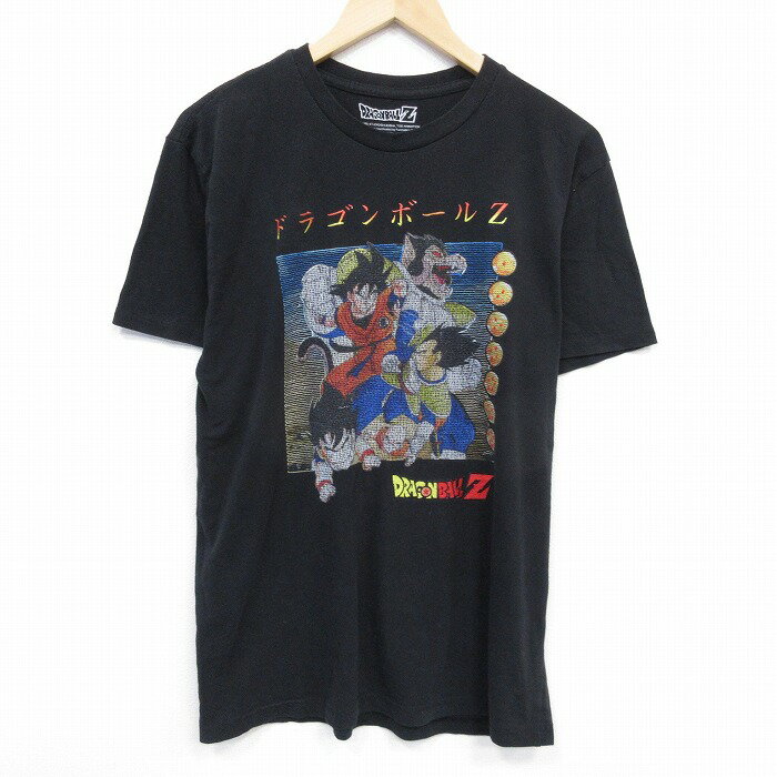 【中古】古着 半袖Tシャツ メンズ アニメ ドラゴンボールZ クルーネック 丸首 黒 ブラック Lサイズ 中古 | 春夏 夏物 夏服 メンズファッション カットソー ティーシャツ ティシャツ メンズTシャツ 半袖Tシャツ 半袖ティーシャツ カジュアルTシャツ おしゃれ カジ