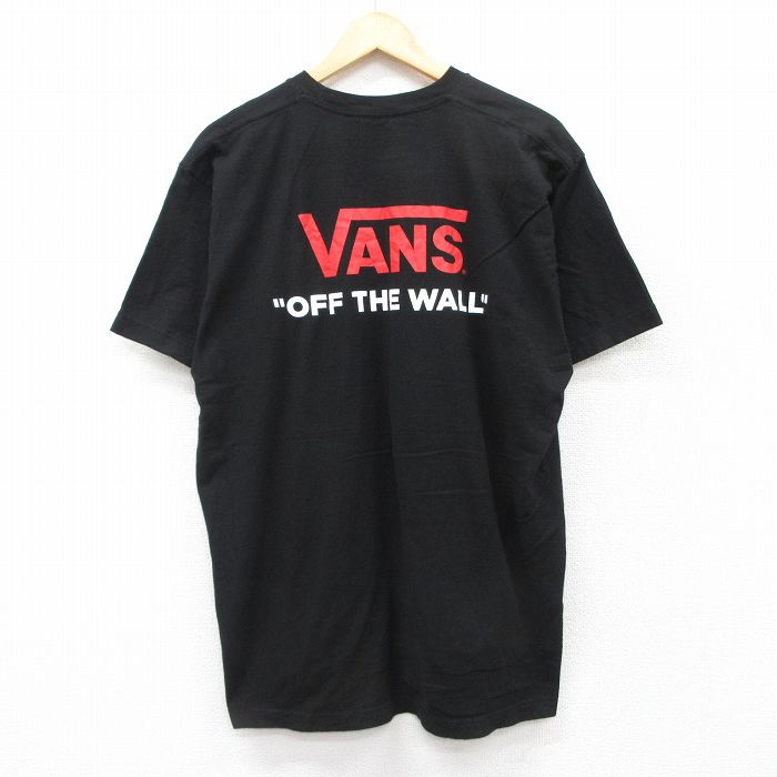 【中古】古着 バンズ VANS 半袖 ブランドTシャツ メンズ ビッグロゴ クルーネック 丸首 黒 ブラック XLサイズ 中古 | 春夏 夏物 夏服 メンズファッション カットソー ティーシャツ ティシャツ メンズTシャツ 半袖Tシャツ 半袖ティーシャツ カジュアルTシャツ おし