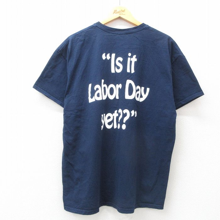 乐天商城 - 【中古】古着 半袖 ビンテージ ヴィンテージTシャツ メンズ 00年代 00s Labor Pay コットン クルーネック 丸首 濃紺 ネイビー XLサイズ 中古 | 春夏 夏物 夏服 ヴィンテージTシャツ メンズファッション カットソー ティーシャツ ティシャツ メンズTシャツ 半袖Tシ