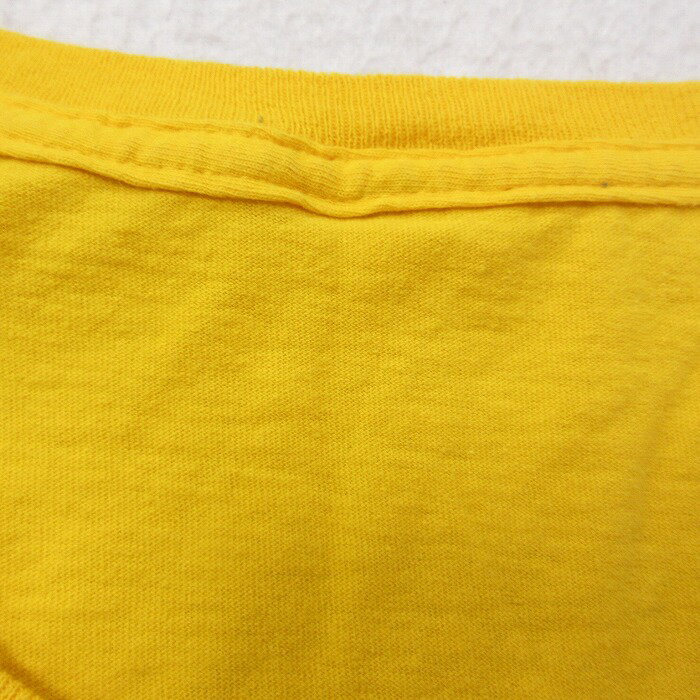 【中古】古着 半袖Tシャツ メンズ 太陽 大きいサイズ 2L LL ビッグシルエット ゆったり ビッグサイズ オーバーサイズ クルーネック 丸首 黄 イエロー XLサイズ 中古 | 春夏 夏物 夏服 メンズファッション カットソー ティーシャツ ティシャツ メンズTシャツ 半袖T