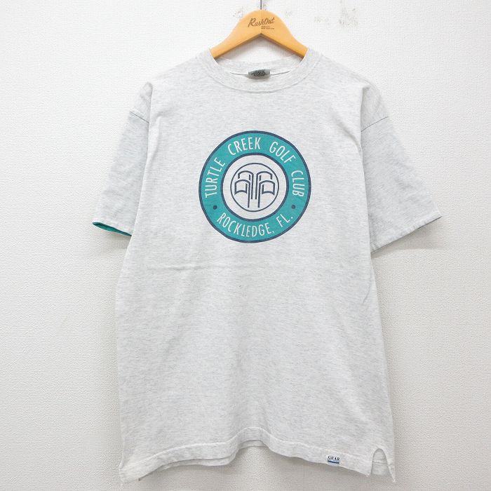 樂天商城 - 【中古】古着 半袖 ビンテージ ヴィンテージTシャツ メンズ 90年代 90s タートルクリーク ゴルフ コットン クルーネック 丸首 USA製 アメリカ製 薄グレー 霜降り Lサイズ 中古 | 春夏 夏物 夏服 ヴィンテージTシャツ メンズファッション カットソー ティーシャツ