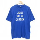 【中古】古着 半袖 ビンテージ ヴィンテージTシャツ メンズ 80年代 80s JUST クルーネック 丸首 USA製 アメリカ製 青 ブルー Lサイズ 中古 | 春夏 夏物 夏服 ヴィンテージTシャツ メンズファッション カットソー ティーシャツ ティシャツ メンズTシャツ 半袖Tシャ
