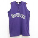 【中古】古着 ラッセル ノースリーブ ビンテージ ヴィンテージTシャツ キッズ ボーイズ 子供服 90年代 90s ROCKIES ヘンリーネック USA製 ア...
