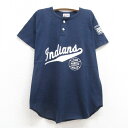 【中古】古着 半袖 ビンテージ ヴィンテージTシャツ キッズ ボーイズ 子供服 90年代 90s インディアンス ヘンリーネック USA製 アメリカ製 紺 ネイ...
