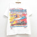 【中古】古着 フルーツオブザルーム 半袖 ビンテージ ヴィンテージTシャツ キッズ ボーイズ 子供服 00年代 00s レーシングカー 企業広告 コットン クル...
