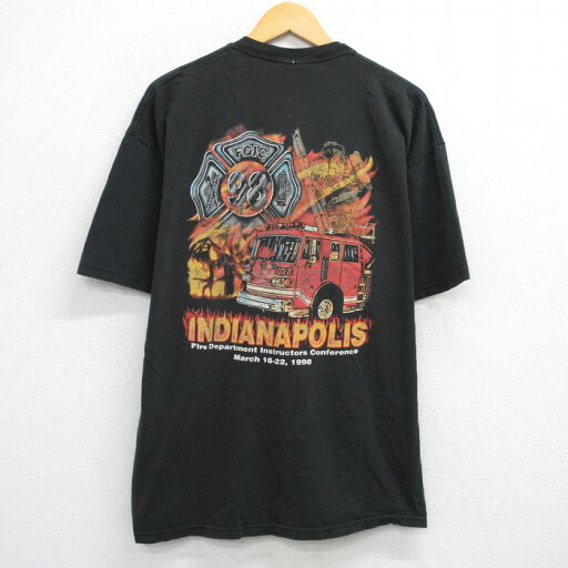 【中古】古着 ジャージーズ 半袖 ビンテージ ヴィンテージTシャツ メンズ 90年代 90s 消防車 FDIC 大きいサイズ 2L LL ビッグシルエット ゆったり ビッグサイズ オーバーサイズ コットン クルーネック 丸首 黒 ブラック XLサイズ 中古 | 春夏 夏物 夏服 ヴィンテ 【中古】古着 ジャージーズ 半袖 ビンテージ ヴィンテージTシャツ メンズ 90年代 90s 消防車 FDIC 大きいサイズ 2L LL ビッグシルエット ゆったり ビッグサイズ オーバーサイズ コットン クルーネック 丸首 黒 ブラック XLサイズ 中古 | 春夏 夏物 夏服 ヴィンテ