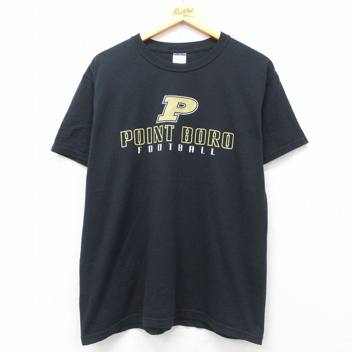 樂天商城 - 【中古】古着 ジャージーズ 00s ヴィンテージTシャツ メンズ Lサイズ 黒 ポイントボロ クルーネック アメカジ ストリート カットソー カジュアル きれいめ ヴィンテージ 25jul24 5OF