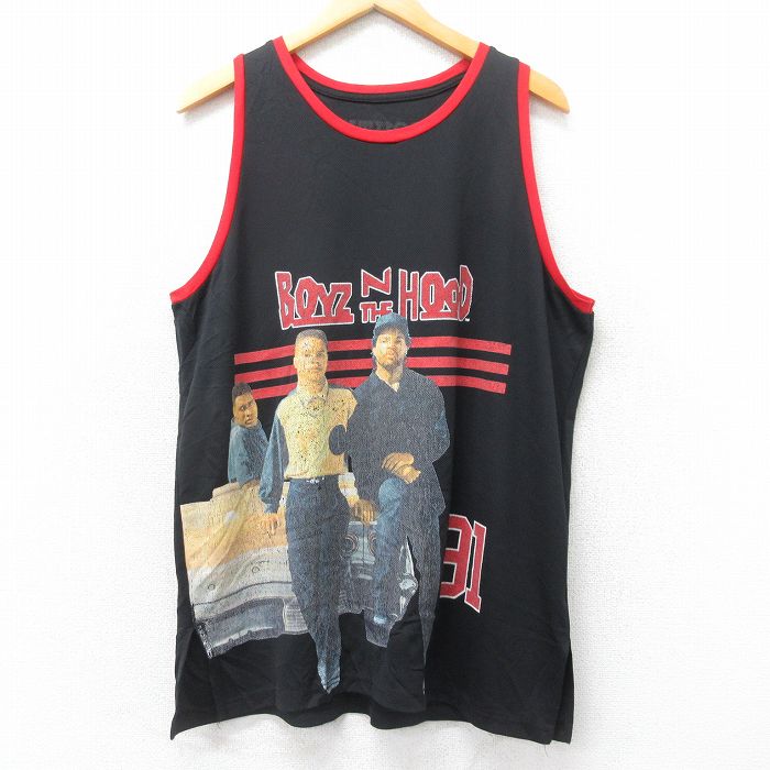 【中古】古着 ノースリーブTシャツ メンズ 映画 ボーイズンザフッド クルーネック 丸首 黒他 ブラック ユニフォーム ゲームシャツ XLサイズ 中古 春夏 夏物 夏服 メンズファッション カジュアル おしゃれ 2OF