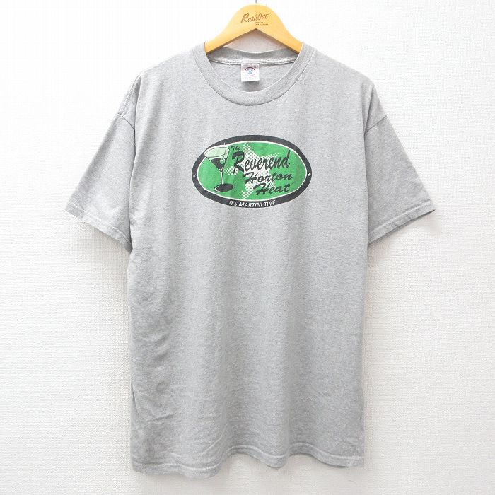 Rakuten - 【中古】古着 90s ヴィンテージTシャツ メンズ XLサイズ グレー 霜降り カクテル 星 プリント クルーネック コットン アメカジ ストリート カジュアル きれいめ 25jul25 5OF