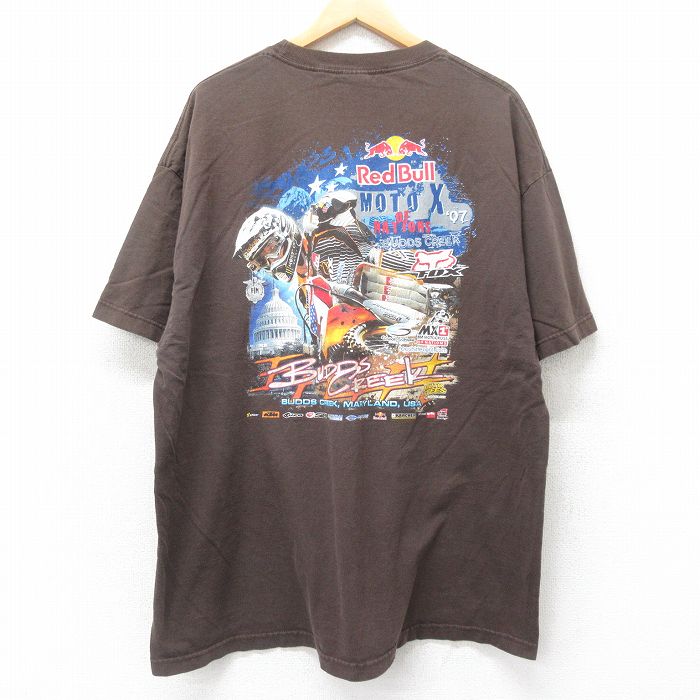 【中古】古着 半袖 ビンテージ ヴィンテージTシャツ メンズ 00年代 00s レッドブル MOTO X 大きいサイズ 2L LL ビッグシルエット ゆったり ビッグサイズ オーバーサイズ コットン クルーネック 丸首 こげ茶 ブラウン 【spe】 XLサイズ 中古 | 春夏 夏物 夏服 メンのサムネイル