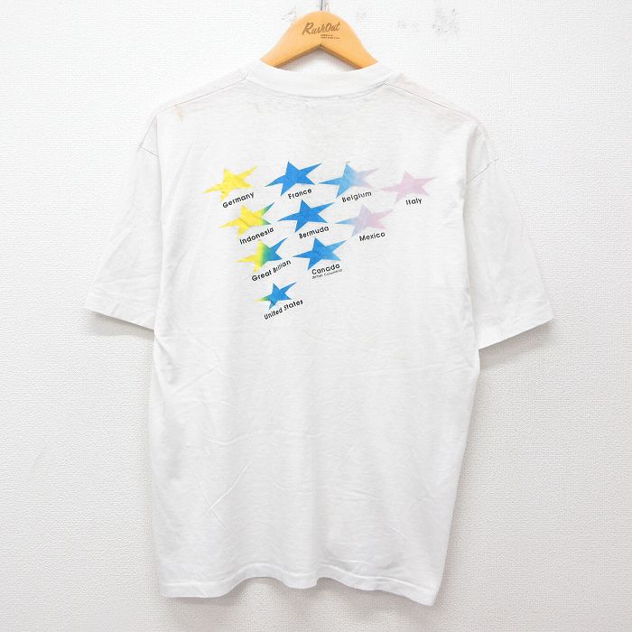 【中古】古着 ヘインズ Hanes 半袖 ビンテージ ヴィンテージTシャツ メンズ 80年代 80s 星 DACS クルーネック 丸首 USA製 アメリカ製 白 ホワイト Lサイズ 中古 | 春夏 夏物 夏服 ヴィンテージTシャツ メンズファッション カットソー ティーシャツ ティシャツ メ 2OF